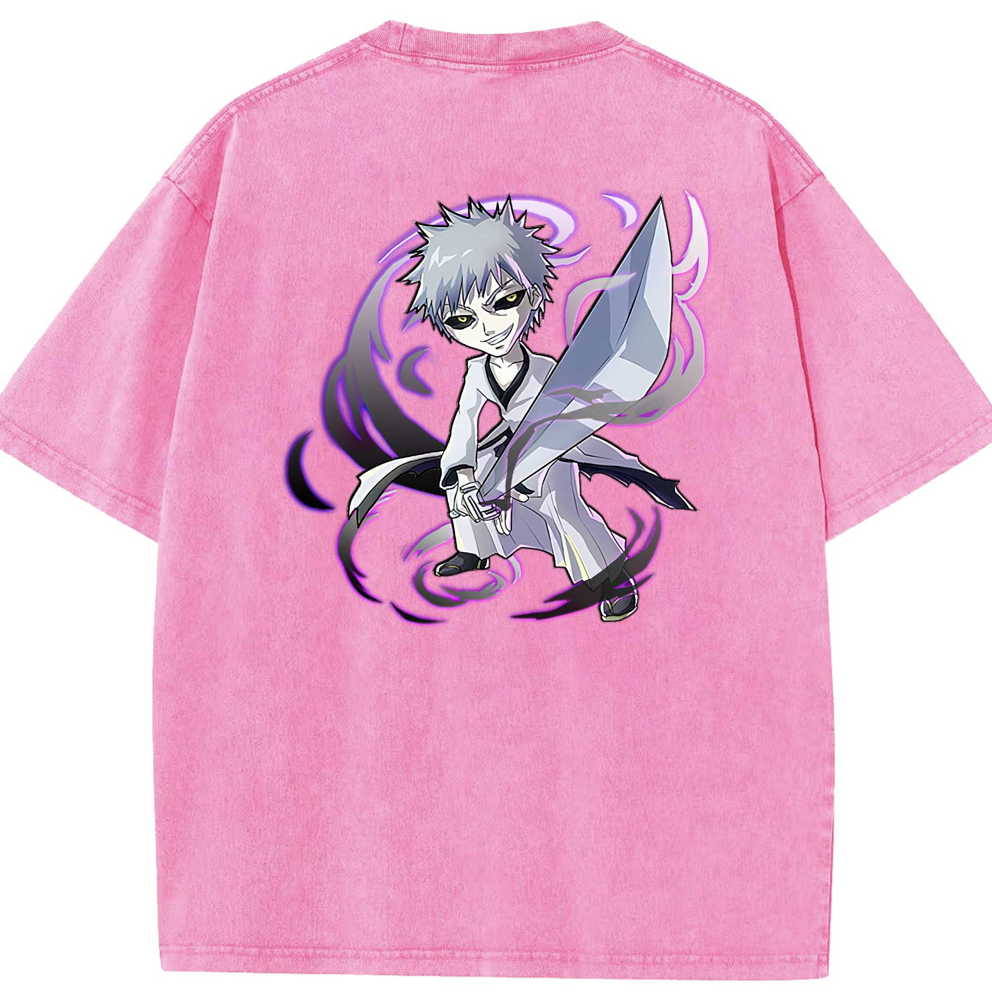 （画像用） ブリーチ 黒崎一護（くろさき いちご）BLEACH Kurosaki Ichigo 綿100% ヴィンテージ風 半袖Tシャツ（背面プリント）
